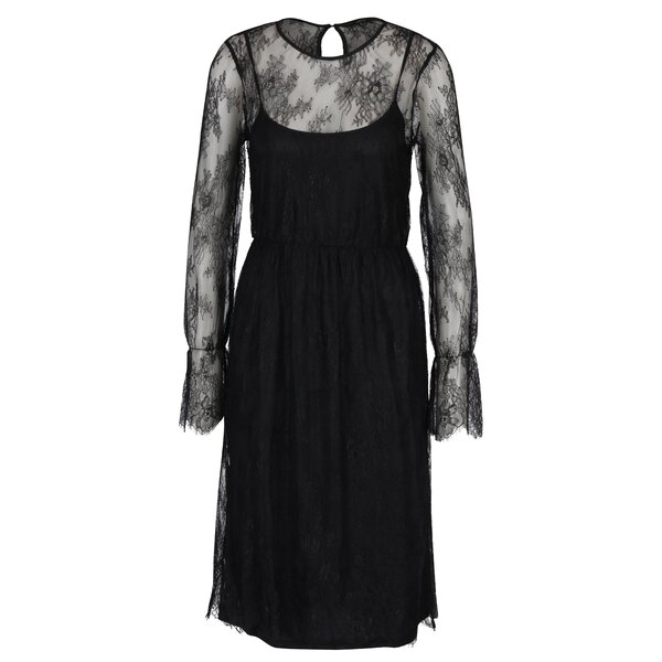 Rochie neagră din dantelă cu aspect 2 în 1 - VERO MODA Swan