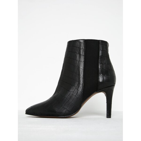 Botine negre cu toc și fermoar Selected Femme Alexandra