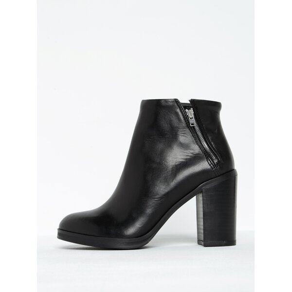 Botine negre cu toc gros din piele Royal RepubliQ