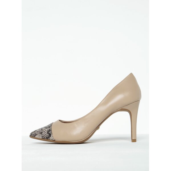 Pantofi bej cu toc și vârf ascuțit Dorothy Perkins