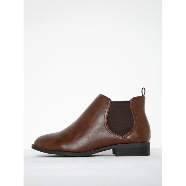Botine chelsea maro din piele sintetica Dorothy Perkins
