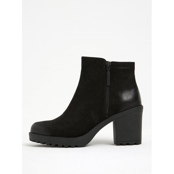 Botine negre din piele cu talpă antiderapantă Vagabond Grace