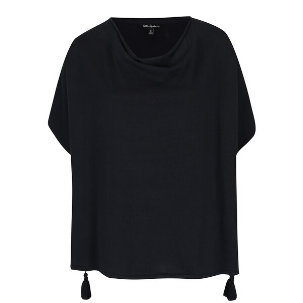 Pulover bleumain oversized cu ciucuri Ulla Popken