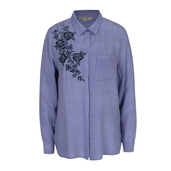 Cămașă în dungi cu broderie florală M&Co
