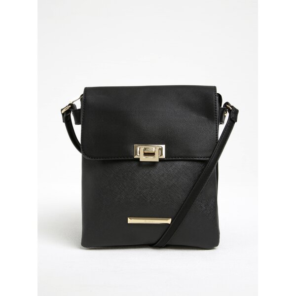 Geantă neagră crossbody cu detaii metalice Gionni Lyra