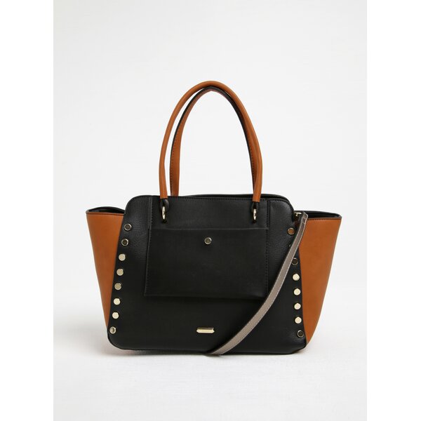 Geantă crossbody maro cu negru cu detalii aurii Gionni Maddy