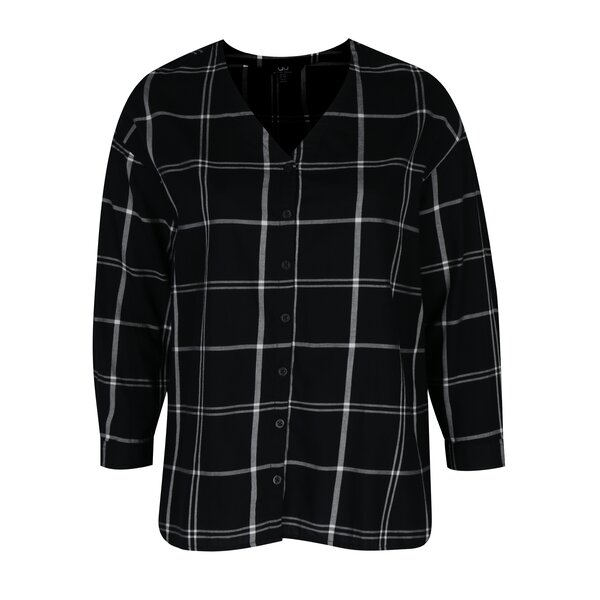 Cămașă oversized negru&alb Ulla Popken