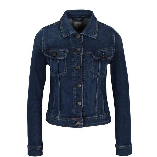 Jachetă albastră crop din denim pentru femei Lee Slim Rider