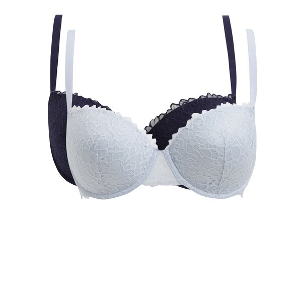 Set de 2 sutiene albastru și bleumarin din dantelă M&Co