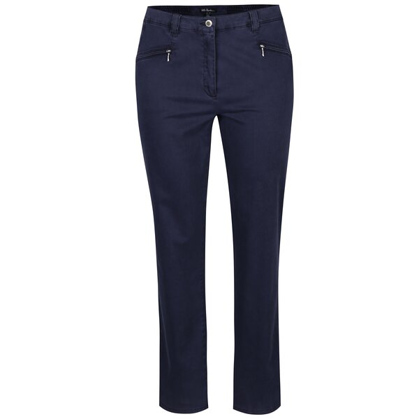 Pantaloni drepți bleumarin cu talie elastică Ulla Popken