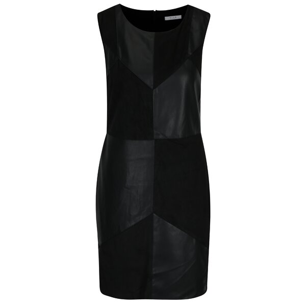 Rochie neagră din piele sintetică VILA Sonia