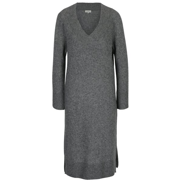 Rochie pulover gri melanj din amestec de lana - Selected Femme Jamia