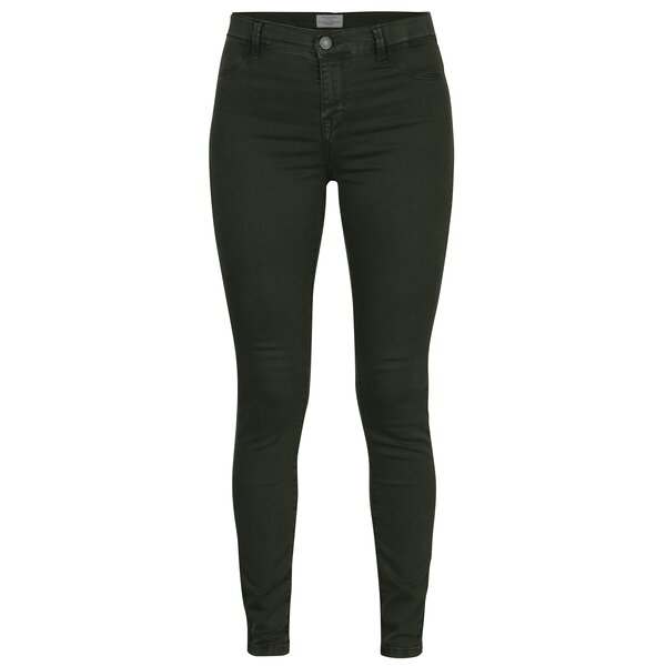 Jeggins verde închis cu talie înaltă Selected Femme Gaia