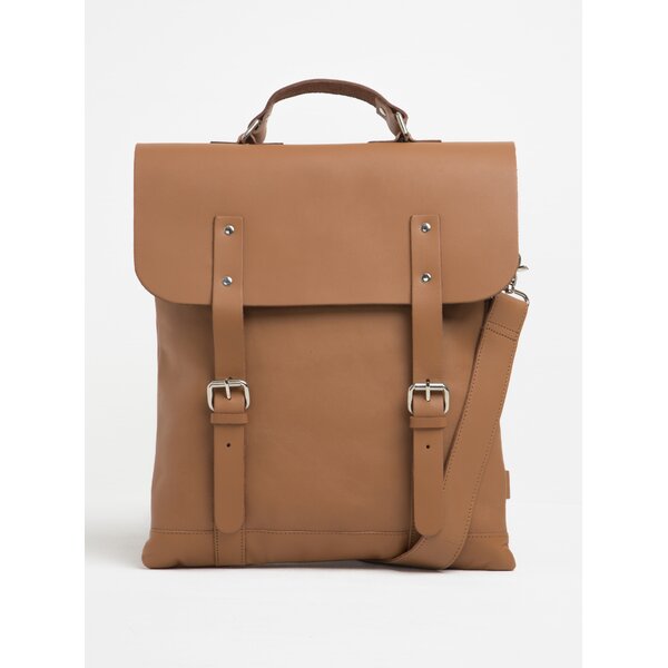 Rucsac maro din piele naturală Enter Messenger Tote