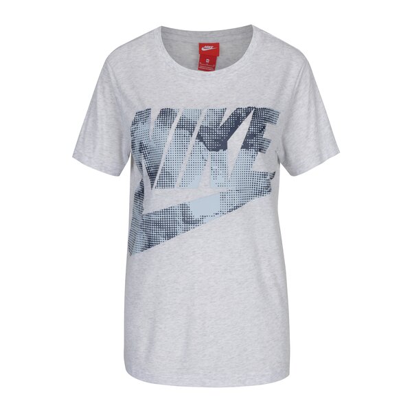 Tricou gri melanj cu logo pentru femei Nike Sportswear Glacier