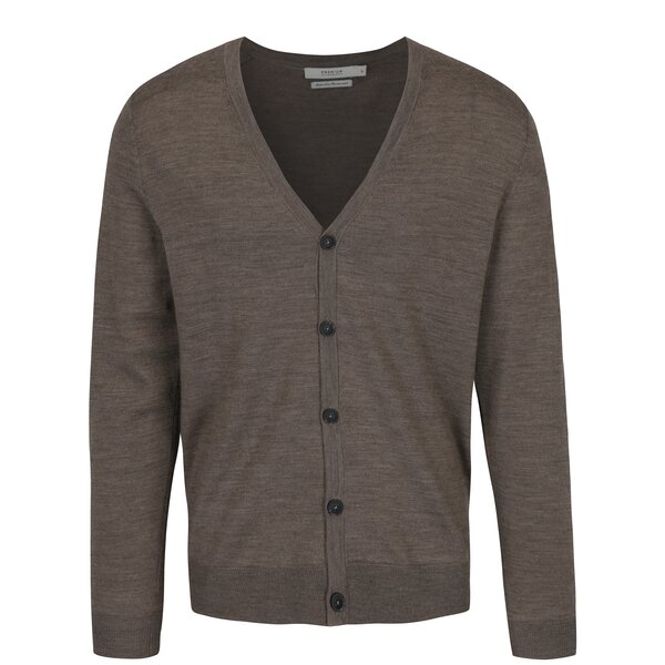 Cardigan maro deschis din lână merino - Jack & Jones Mark