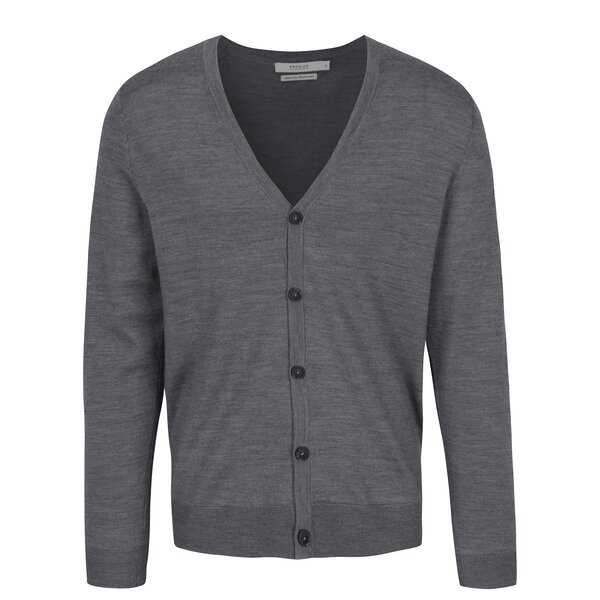 Cardigan gri melanj din lână merino - Jack & Jones Mark