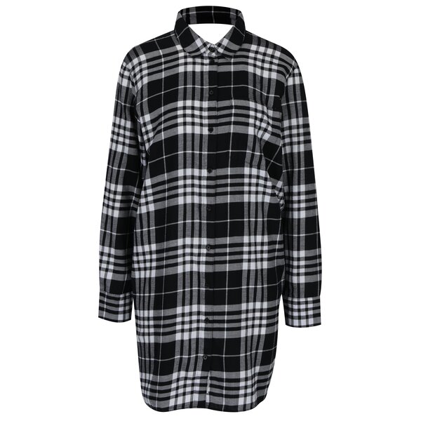 Rochie - cămașă în carouri negru & alb - Cheap Monday