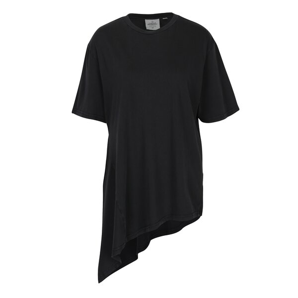 Tricou negru asimetric din bumbac organic pentru femei - Cheap Monday