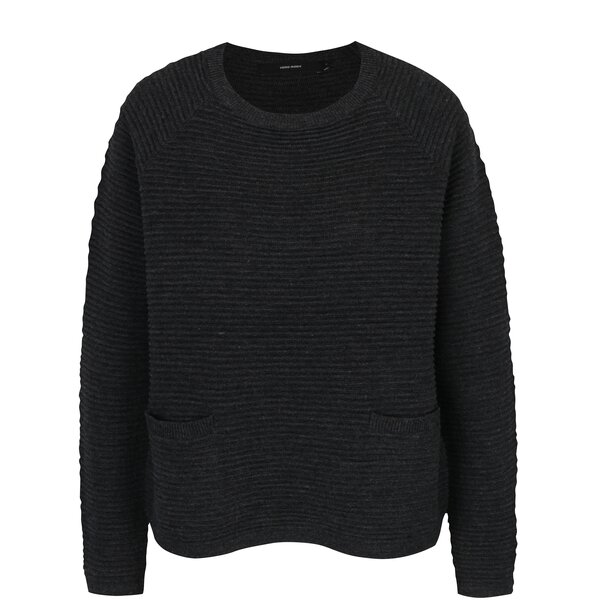 Pulover gri închis cu buzunare VERO MODA Natascha