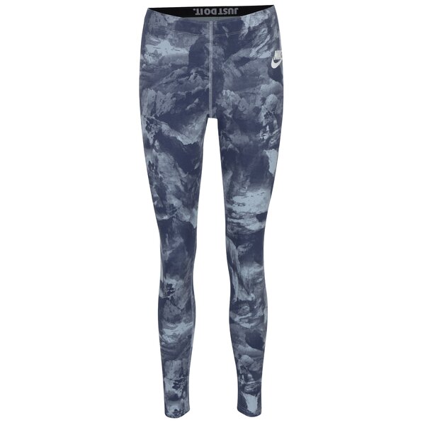 Colanți sport bleumarin cu print abstract pentru femei Nike Sportswear Glacier