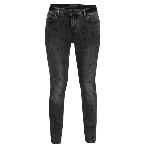 Blugi gri cu broderie pentru femei Garcia Jeans Celia