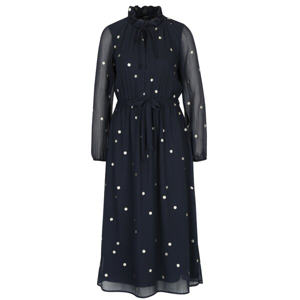 Rochie midi bleumarin din voal cu buline VERO MODA Dina