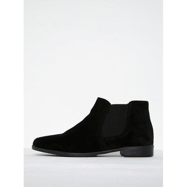 Botine Chelsea negre din piele intoarsa - Tamaris