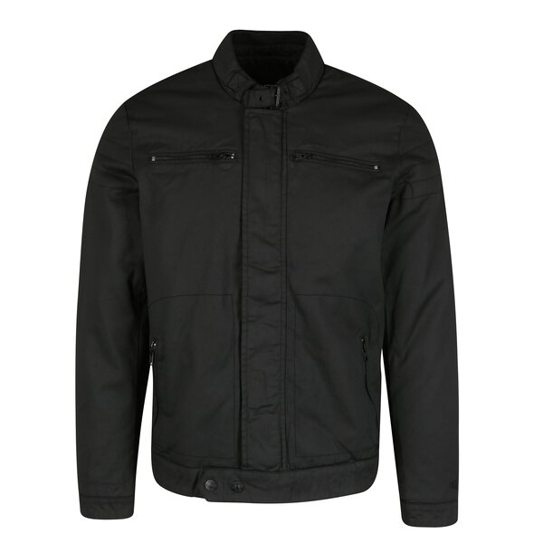 Jacheta neagra din denim cu aspect vopsit pentru barbati Garcia Jeans