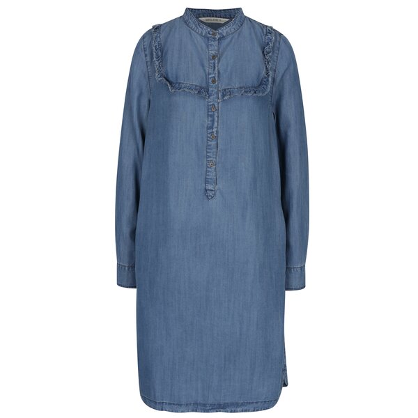 Rochie camasa midi albastru deschis din denim - Garcia Jeans