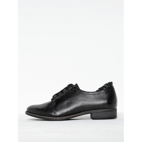 Pantofi negri din piele cu detalii decorative - Tamaris