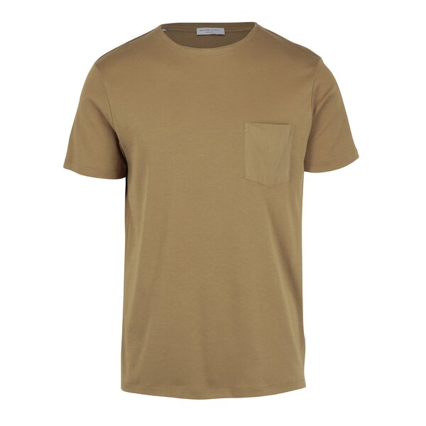 Tricou basic maro deschis cu buzunar Selected Homme Fin