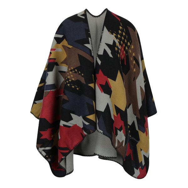Poncho cu model geometric multicolor - Desigual To The Office