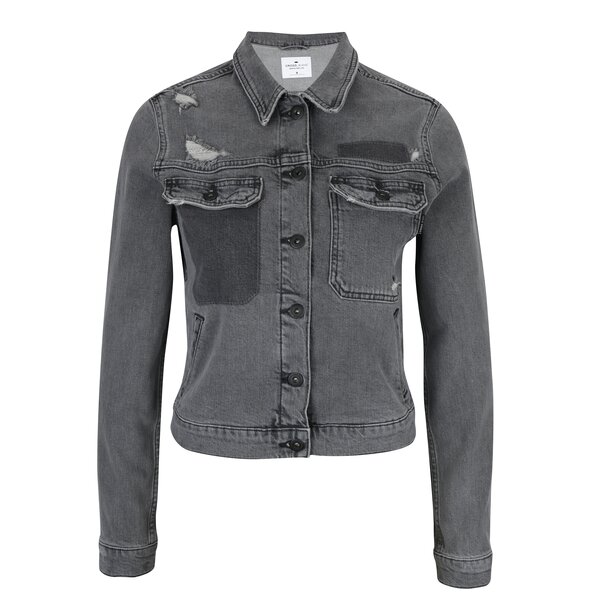 Jachetă din denim gri cu aspect deteriorat Cross Jeans