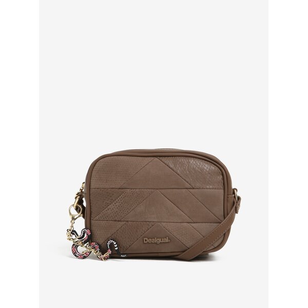 Geantă crossbody maro cu aspect de piele de reptilă - Desigual Charlotte