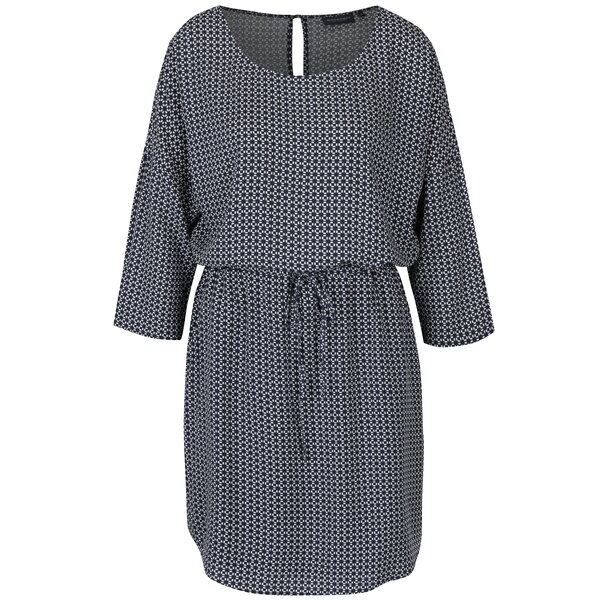 Rochie bleumarin&alb cu model geometric Broadway Maple