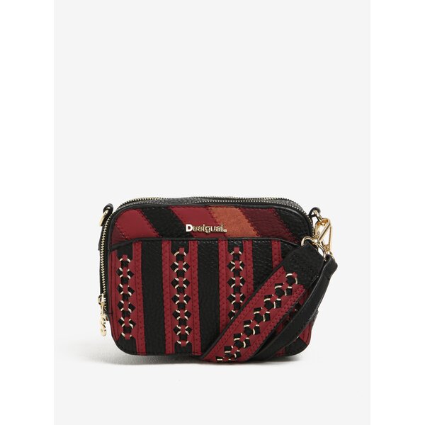 Geantă crossbody roșu & negru cu detalii metalice - Desigual Jasper Juno