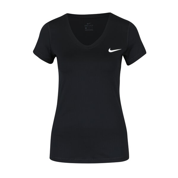 Tricou negru sport cu logo pentru femei Nike