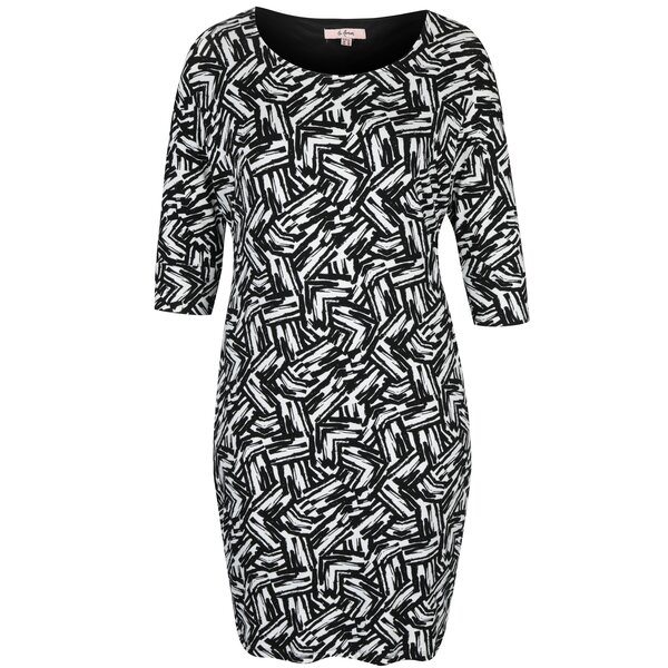 Rochie alb& negru cu mâneci 3/4 LA Lemon