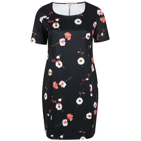 Rochie neagră cu print floral LA Lemon