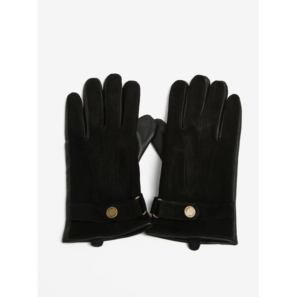 Mănusi negre din piele Selected Homme Eric