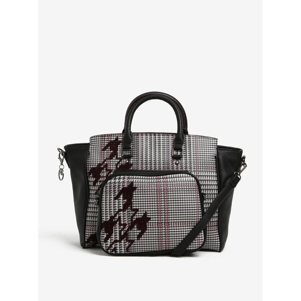 Geantă crossbody negru&alb&bordo 2 în 1 Desigual Manhattan Climber