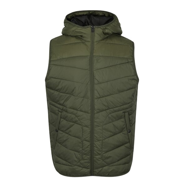 Vestă matlasată verde închis cu glugă Jack & Jones Moss