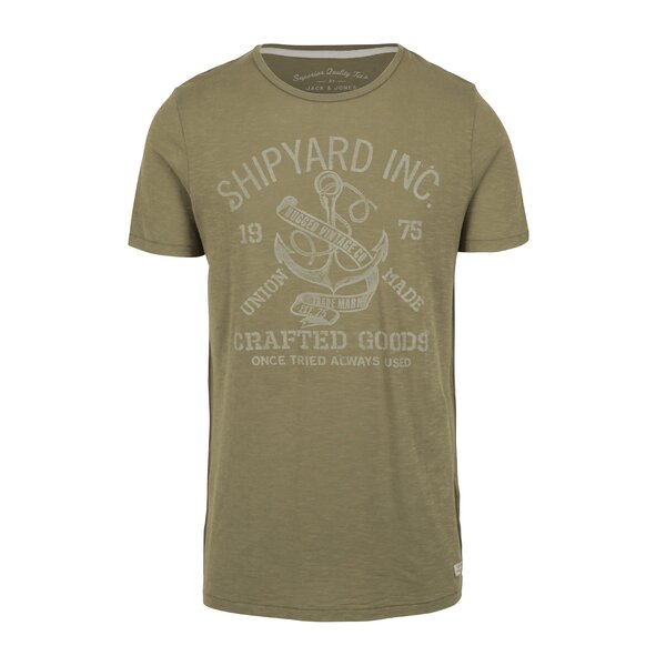 Tricou verde cu print Jack & Jones Haden