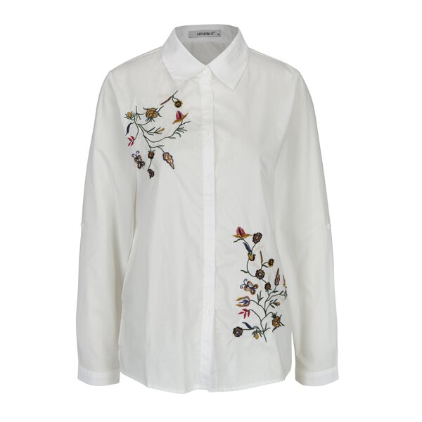 Cămașă crem cu broderie florală Haily´s Paula