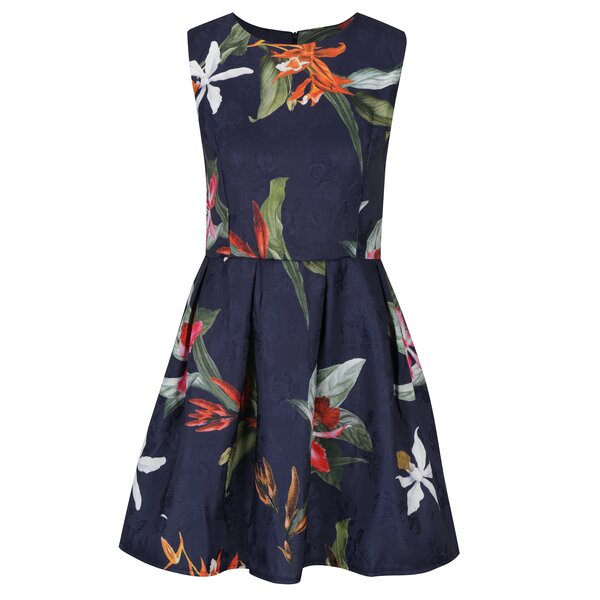 Rochie cloș bleumarin cu print floral Haily´s Saskia