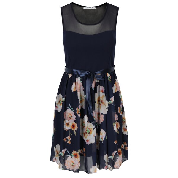 Rochie bleumarin cu print floral - Hailys Nell