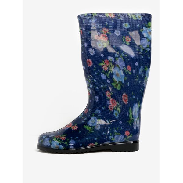 Cizme de ploaie albastre cu print floral - Oldcom Rain