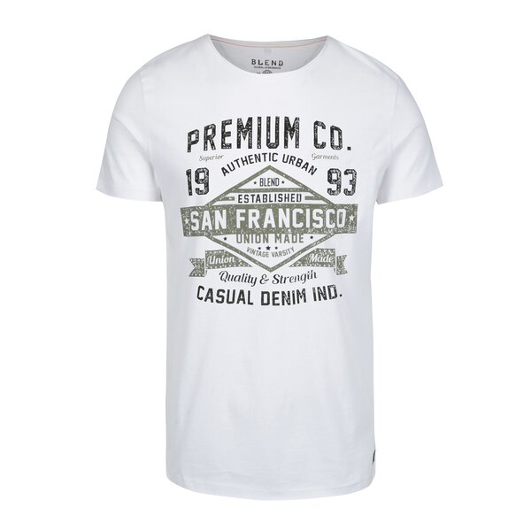 Tricou alb cu inscripție Blend