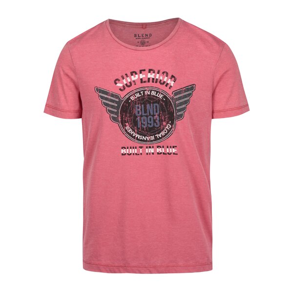 Tricou roz slim fit cu inscripție Blend